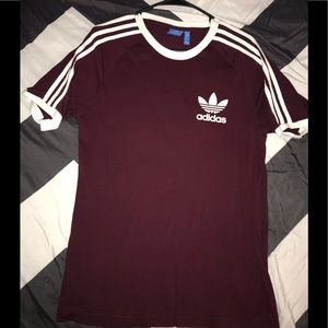 maroon adidas shirt
